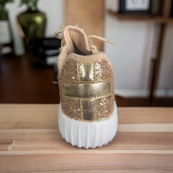 Women’s Rose gold glitter sneakers - Picture 3 of 4